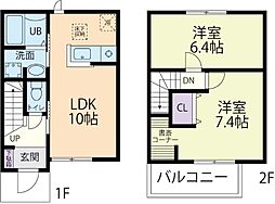 ドゥーメゾン東郷 2LDKの間取図画像