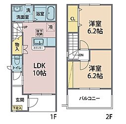 グランディール 2LDKの間取図画像