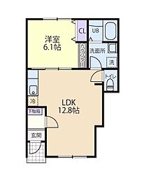 collina A 1LDKの間取図画像