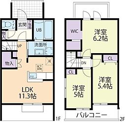ベルハーベスト 3LDKの間取図画像