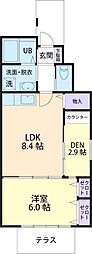 アリエス・スール 1LDKの間取図画像