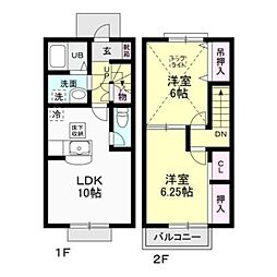 アルカディア2 2LDKの間取図画像