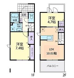 グローリアA 2LDKの間取図画像