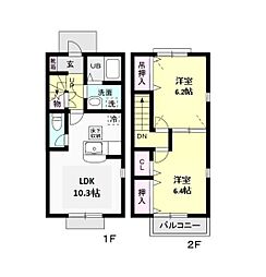 ベルリュミエール3 2LDKの間取図画像