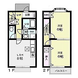 スカイコート 2DKの間取図画像