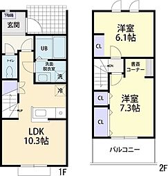 テラスアリエッタ 2LDKの間取図画像