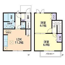 メゾンヒルズ 2LDKの間取図画像