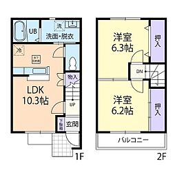 チェリー・ブロッサム2 2LDKの間取図画像