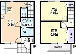 ドミールシルバン 2LDKの間取図画像