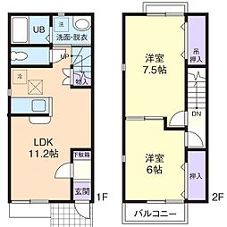 サンフラワー弐番館 2LDKの間取図画像