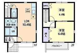 リノアールB 2LDKの間取図画像