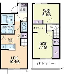 Doux maison 平井町 D 2LDKの間取図画像