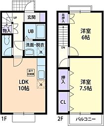 屋敷 2LDKの間取図画像