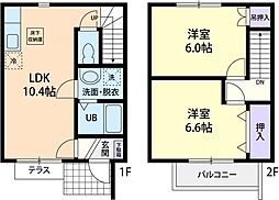 ハナミズキ 2LDKの間取図画像