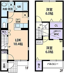 フォレストコート2 2LDKの間取図画像