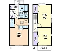 シャルム2 2LDKの間取図画像