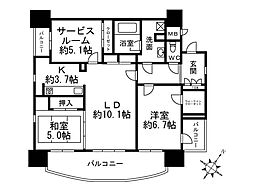 ミオカステーロ新小岩 2SLDKの間取図画像