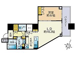 勝どきザ・タワー 1LDKの間取図画像