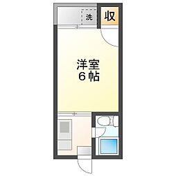 第2東コーポ 1Kの間取図画像