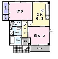 ビアンメゾン 103 ｜ 福井県鯖江市北野町14－5（賃貸マンション2DK・1階・42.46㎡） その2