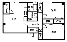 メゾン・ド・ティラ 202 ｜ 福井県鯖江市水落町1丁目12-25-1（賃貸マンション2LDK・2階・66.30㎡） その2