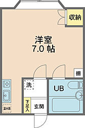 有定ビル 1Kの間取図画像