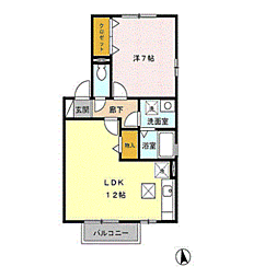 グランモアM 1LDKの間取図画像