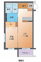 ハートフルチヨグランデ 1LDKの間取図画像