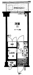 信開ドムス舞崎 1Kの間取図画像