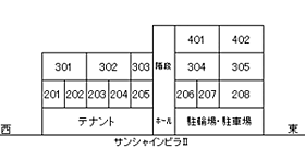 サンシャインビラII 303 ｜ 福井県敦賀市市野々町1丁目816番地（賃貸マンション1K・2階・33.00㎡） その3