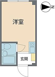 トム&ジェリー ワンルームの間取図画像