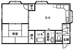 フィールズ 2DKの間取図画像