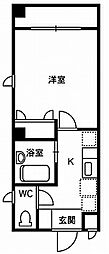 メゾン・ド・パピヨン 1Kの間取図画像