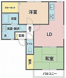 パークサイドアベニュー 2DKの間取図画像