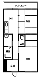 ベルステイツマンション 2Kの間取図画像