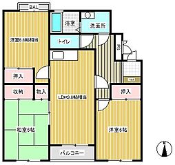 デュオスシノンB 3LDKの間取図画像