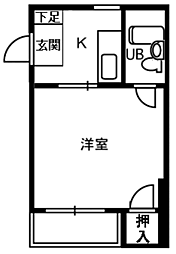 ヴィラ・松本 1Kの間取図画像
