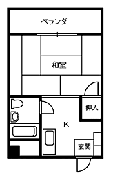 エレガント春山 1Kの間取図画像
