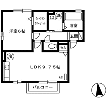 イベール・ドゥ　B棟 201 ｜ 福井県福井市灯明寺3丁目1601（賃貸マンション1LDK・2階・42.14㎡） その2