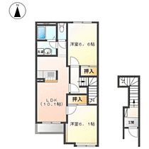 トゥインクルEVATA　A棟 201 ｜ 福井県福井市江端町12-5-1（賃貸アパート2LDK・2階・55.14㎡） その2