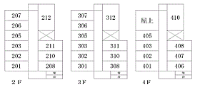 アップルコート 201 ｜ 福井県福井市月見1丁目2-1（賃貸マンション1K・2階・26.80㎡） その3