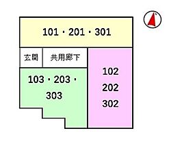 アズール　ソウ 102 ｜ 福井県福井市大宮3丁目1番5号（賃貸マンション2LDK・1階・54.85㎡） その3