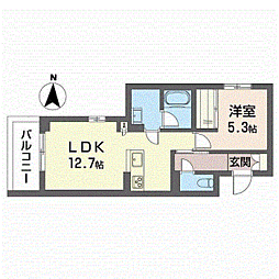 ラ　カンタービレ 105 1階1LDKの間取り