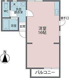 BONハイツ'92 ワンルームの間取図画像