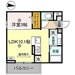 KOHRYU 301 3階1LDKの間取り