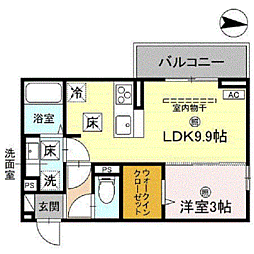 KOHRYU 103 1階1LDKの間取り