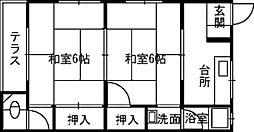 みゆきハウス 2Kの間取図画像