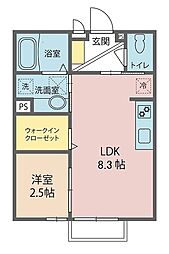 イルミナル 1LDKの間取図画像