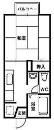サニーハイツ大正 1Kの間取図画像