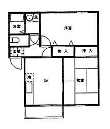 グリーンパーク若葉A 2DKの間取図画像